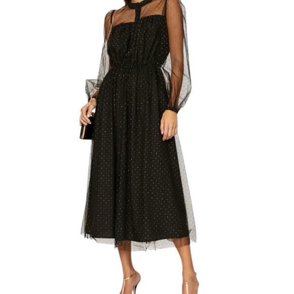 Adam Lippes RTR dress Size 2 Black Goth Witchy Dark Romance Celestial Sheer - Picture 1 of 8